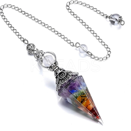 Gemstone & Resin Hexagonal Pointed Dowsing Pendulums PW-WG7D05E-05-1