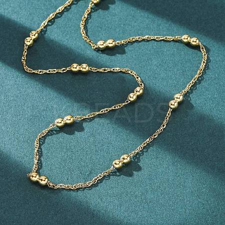 304 Stainless Steel Double Round Rope Chain Necklaces NJEW-C073-06G-1