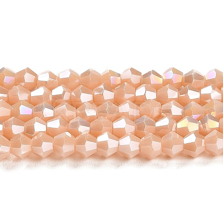 Opaque Solid Color Electroplate Glass Beads Strands X1-GLAA-F029-P4mm-A06-1