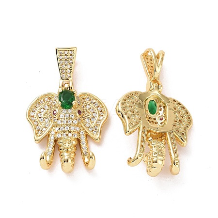 Brass Micro Pave Cubic Zirconia Pendants ZIRC-F134-27G-03-1