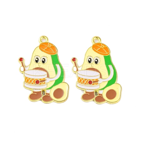 Golden Plated Alloy Enamel Pendants ENAM-Z017-10G-01-1