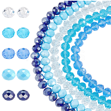 5 Strands 5 Colors Glass Beads Strands EGLA-PH0001-61-1