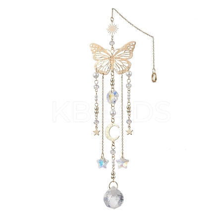 Stainless Steel Butterfly Pendant Decorations HJEW-JM02041-1