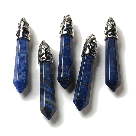 Natural Lapis Lazuli Pointed Big Pendants G-Z055-01P-06-1