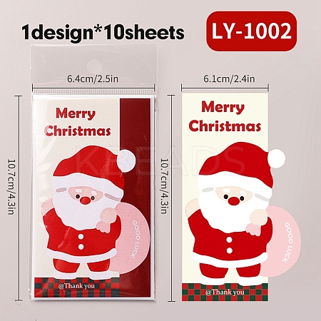 120Pcs Christmas Square Self Adhesive Paper Stickers Roll DIY-M070-07A-1