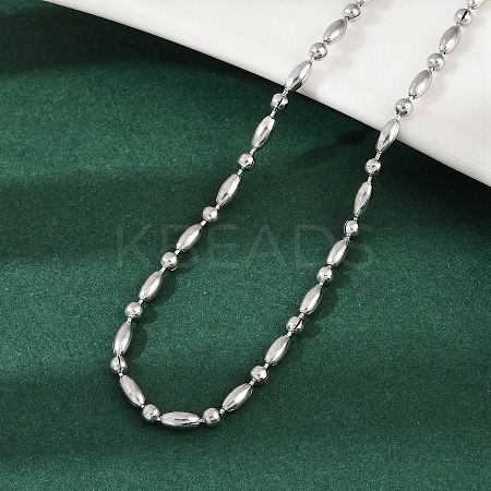 2.5MM 304 Stainless Steel Round Oval Link Chain Necklaces NJEW-M110-01P-1