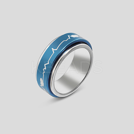 Rotatable 304 Stainless Steel Finger Rings FS-WGF1F3F-11-1