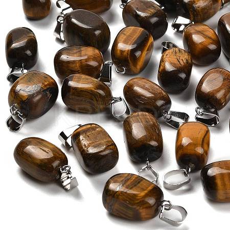 Natural Tiger Eye Pendants G-Z067-03P-09-1
