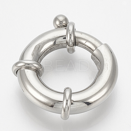 Tarnish Resistant 304 Stainless Steel Spring Ring Clasps STAS-T033-04-1