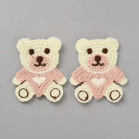 Polyester Embroider Thread Iron on/Sew On Patches PATC-WH0023-23C-1