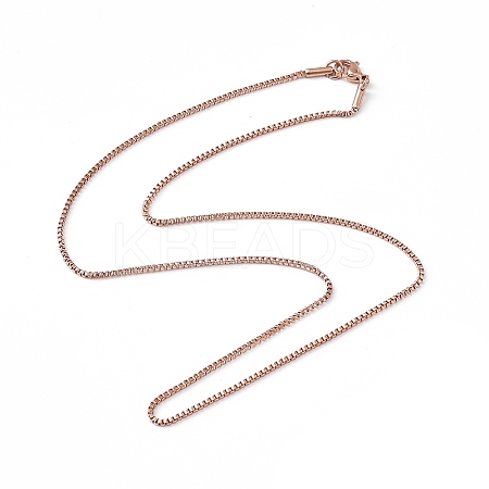 304 Stainless Steel Box Chain Necklaces for Men Women NJEW-G091-01RG-1
