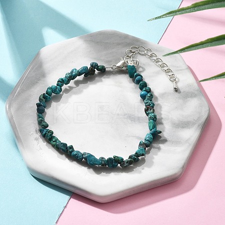 Natural Chrysocolla Chips Bracelets for Women BJEW-H623-01S-09-1