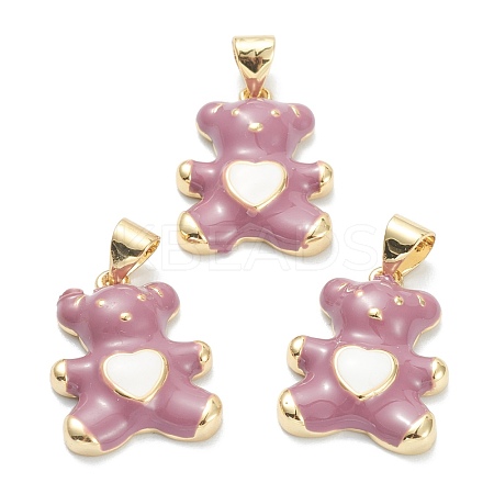 Brass Enamel Pendants KK-A153-06G-C-1