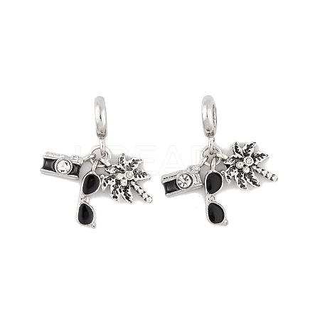 Rack Plating Alloy Crystal Rhinestone European Dangle Charms FIND-C055-29P-1