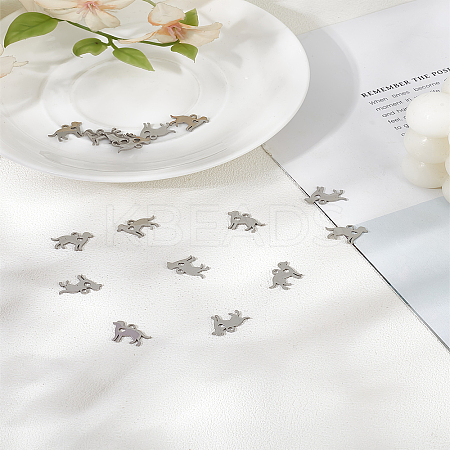 16Pcs 304 Stainless Steel Puppy Silhouette Charms STAS-LP0003-21-1