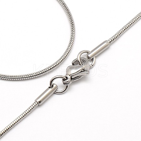 Tarnish Resistant Trendy Men's 304 Stainless Steel Snake Chain Necklaces NJEW-M065-B-01-1