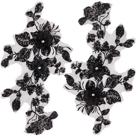 3D Flower Polyester Embroidery Sew on Appliques PATC-WH0012-33A-1