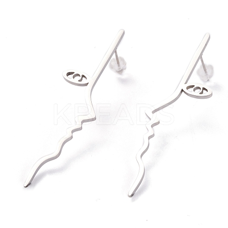 Unisex Fashion Stainless Steel Stud Earrings EJEW-H106-03P-1