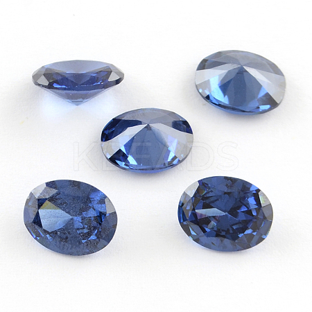 Oval Shaped Cubic Zirconia Pointed Back Cabochons ZIRC-R010-14x10-04-1