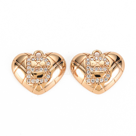 Brass Micro Pave Clear Cubic Zirconia Pendants KK-S360-144B-NF-1