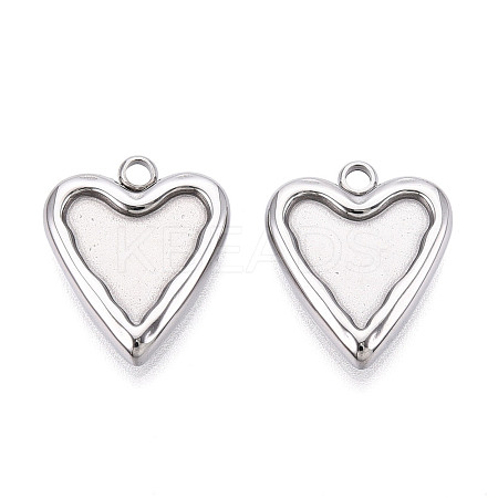 304 Stainless Steel Pendant Cabochon Settings For Enamel STAS-Q525-15P-1