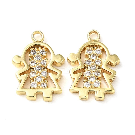 Brass Micro Pave Cubic Zirconia Pendants KK-F862-07G-1