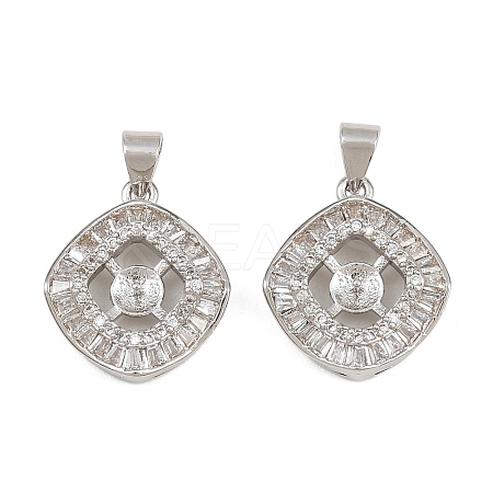 Brass Micro Pave Clear Cubic Zirconia Peg Bails Pin Pendants KK-CBA6A75-41P-1