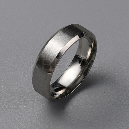 Matte Style 304 Stainless Steel Wide Band Finger Rings for Women Men RJEW-WH0009-14C-P-1