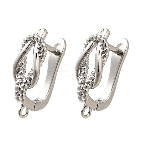 Rack Plating Brass Hoop Earring Findings EJEW-H143-06P-1