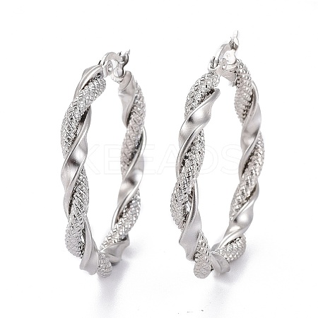 Tarnish Resistant 304 Stainless Steel Hoop Earring LS-EJEW-F257-15P-1