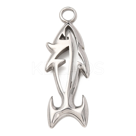 304 Stainless Steel Pendants STAS-D129-13B-P-1