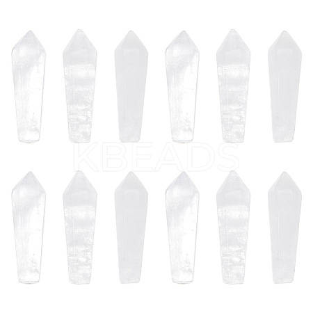 12Pcs Natural Quartz Crystal Pointed Beads G-OC0003-99-1