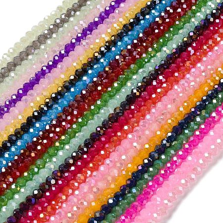 Baking Electroplate Glass Beads Strands DGLA-A039-J8mm-BM-1