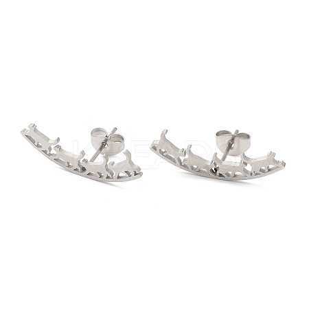 Non-Tarnish 304 Stainless Steel Stud Earrings LS-EJEW-H095-03P-1