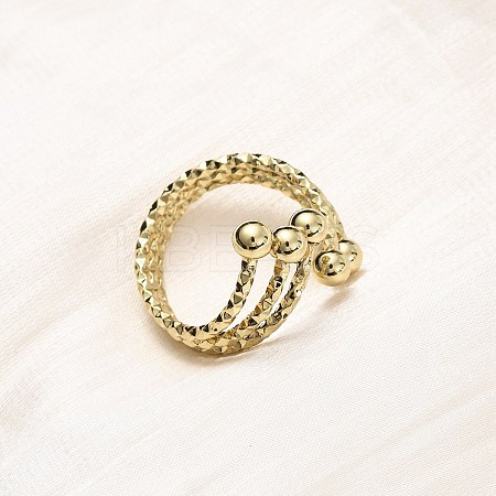 304 Stainless Steel Cuff Rings for Women RJEW-B136-02G-1
