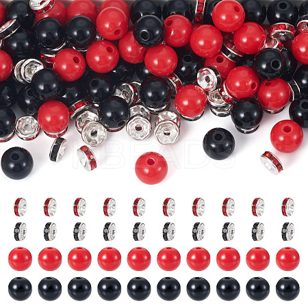 100Pcs 2 Colors Opaque Acrylic Beads MACR-TA0002-52-1