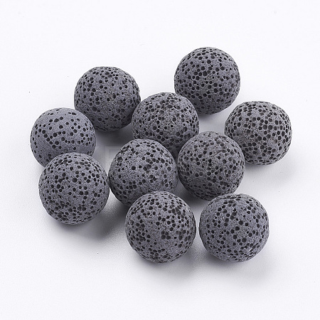Unwaxed Natural Lava Rock Beads G-I190-16mm-B05-1