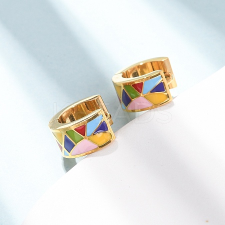 304 Stainless Steel Enamel Hoop Earrings for Women SA-CBA7B26-01G-1