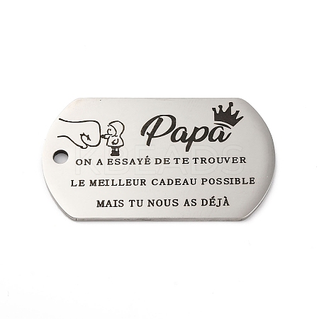 Anti-Tarnish 201 Stainless Steel Pendants STAS-R002-02P-08-1