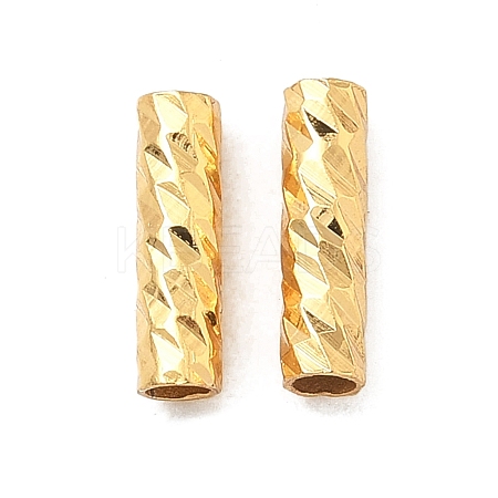 Brass Textured Tube Beads KK-H532-01A-G-1