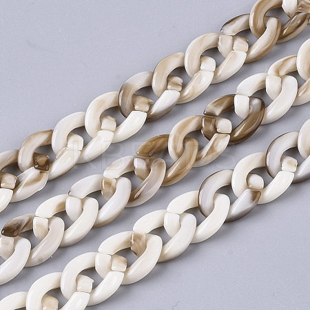 Acrylic Handmade Curb Chains SACR-N006-02L-1