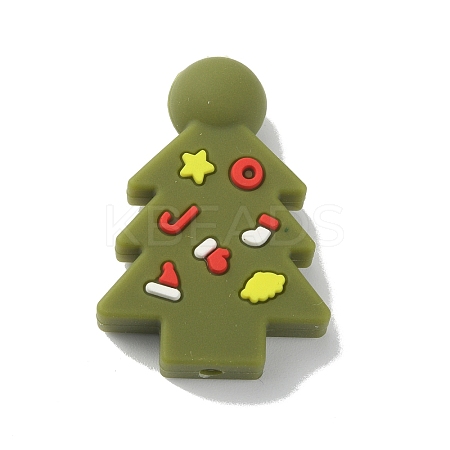Christmas Theme Food Grade Eco-Friendly Silicone Beads SIL-WH0015-05B-1