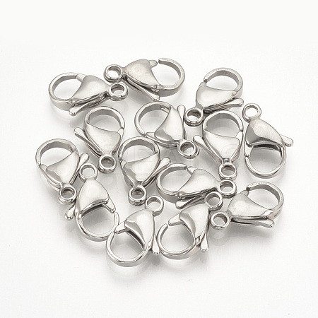 Tarnish Resistant 304 Stainless Steel Lobster Claw Clasps STAS-T029-15-1