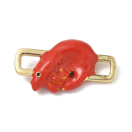 Brass Enamel Connector Charm KK-CBA4231-01C-G-1