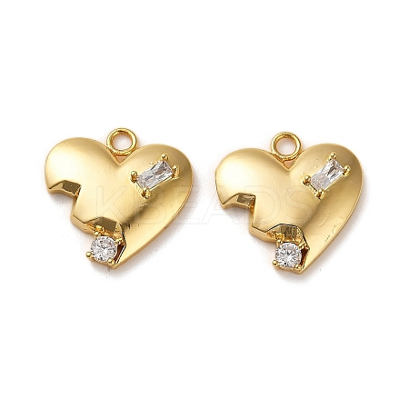Brass Micro Pave Cubic Zirconia Pendants KK-P285-12G-1