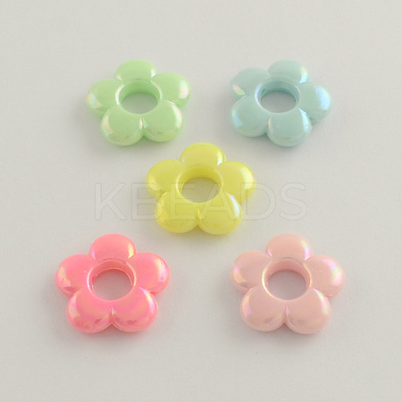 AB Color Plated Opaque Acrylic Bead Frames X-SACR-Q106-14-1