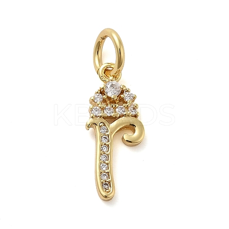 Brass Micro Pave Cubic Zirconia Pendants KK-M273-01G-R-1