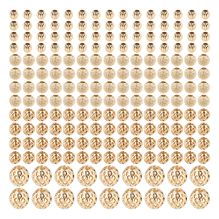 240Pcs 4 Style Long-Lasting Plated Brass Beads KK-AR0002-32-1