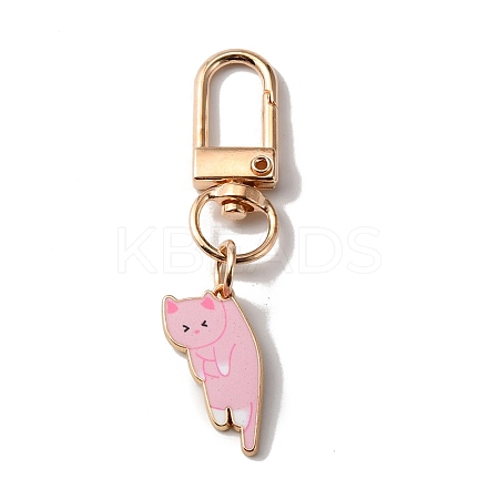 Cute Cat Alloy Enamel Pendant Decorations AJEW-WH0323-89B-1