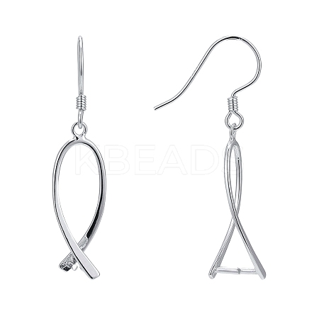 Anti-Tarnish Rhodium Plated 925 Sterling Silver Earring Findings STER-F048-38P-1